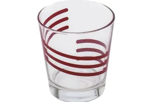 6 Bicchieri acqua vetro spirale rossa