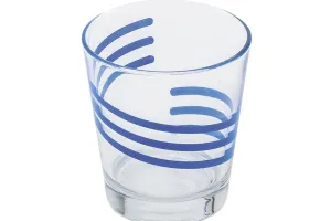 6 Bicchieri acqua vetro  spirale azzurra 