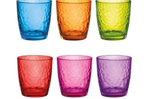 Barazzoni,6 bicchieri colorati vetro